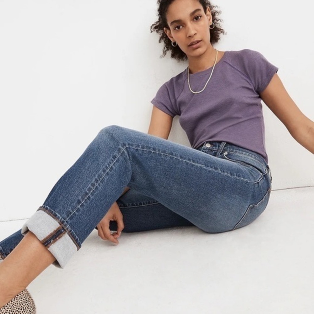 Nwt MADEWELL The Slim Boyjean Jeans In Hatfield Med Wash mid rise size 24